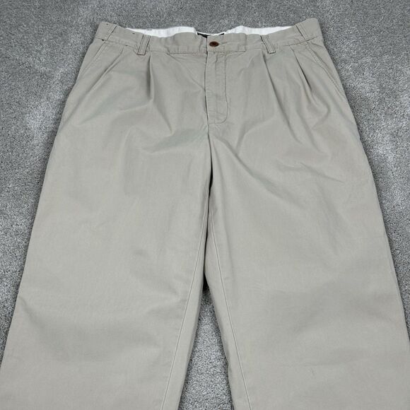 CC Filson Co Pleated Chino Pants Men’s 36 Beige Khaki Zip Fly Trousers Casual - Picture 2 of 7